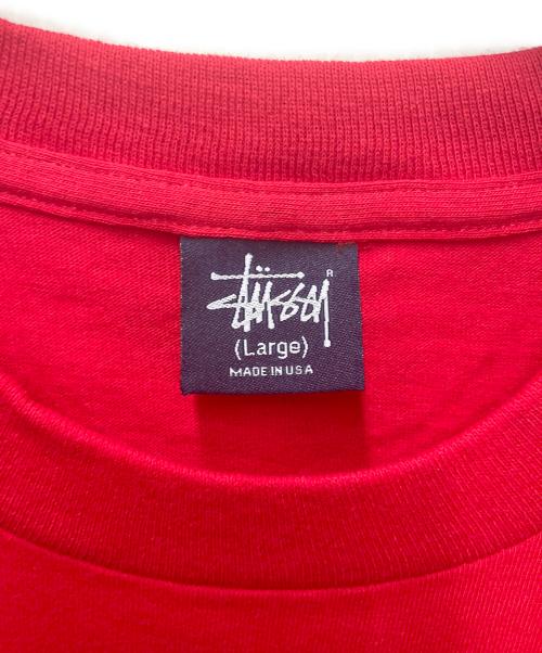 stussy（ステューシー）stussy (ステューシー) プリントTシャツ バブルロゴ レッド サイズ:Largeの古着・服飾アイテム