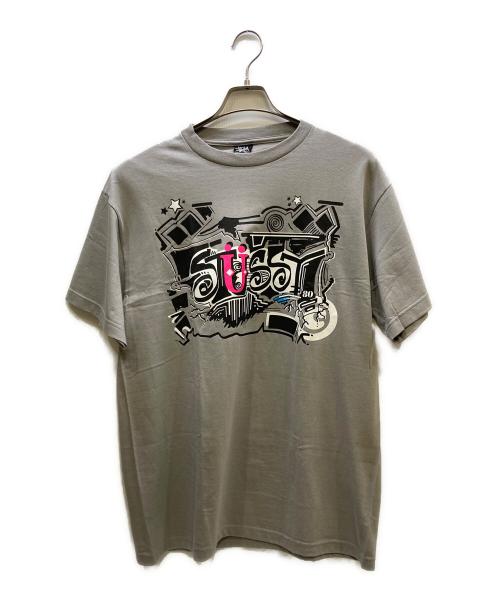 stussy（ステューシー）stussy (ステューシー) プリントTシャツ グレー サイズ:Lの古着・服飾アイテム