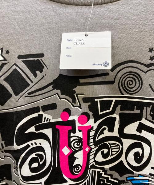 stussy（ステューシー）stussy (ステューシー) プリントTシャツ グレー サイズ:Lの古着・服飾アイテム