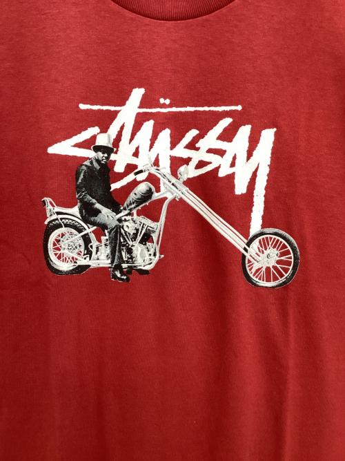 stussy（ステューシー）stussy (ステューシー) プリントTシャツ レッド サイズ:Lの古着・服飾アイテム