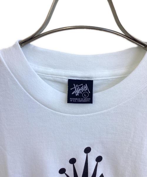 stussy（ステューシー）stussy (ステューシー) プリントTシャツ ホワイト サイズ:SIZE Lの古着・服飾アイテム
