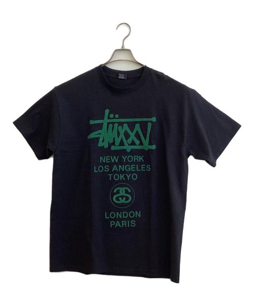 stussy（ステューシー）stussy (ステューシー) プリントTシャツ ブラック サイズ:SIZE Lの古着・服飾アイテム