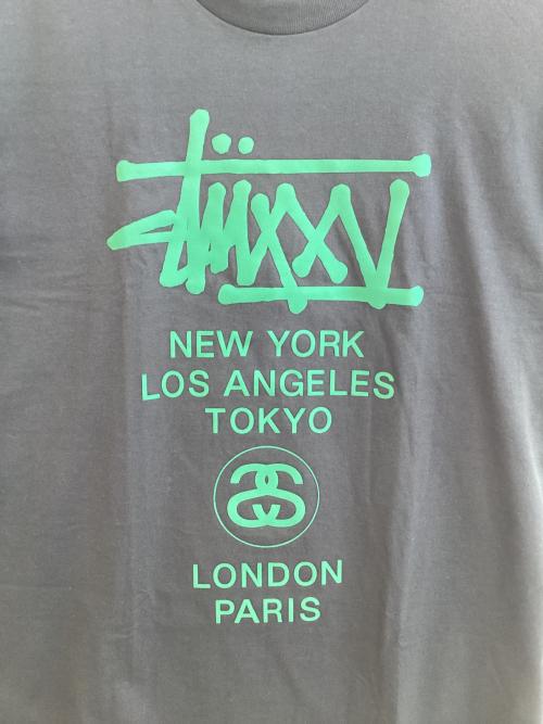 stussy（ステューシー）stussy (ステューシー) プリントTシャツ ブラック サイズ:SIZE Lの古着・服飾アイテム