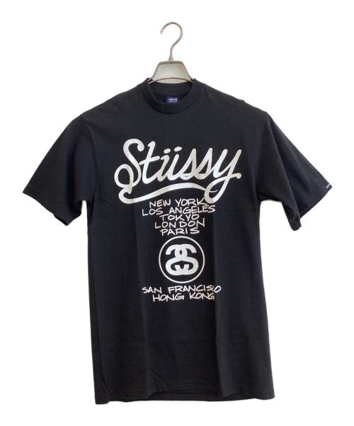 stussy（ステューシー）stussy (ステューシー) プリントTシャツ ブラック サイズ:SIZE Mの古着・服飾アイテム