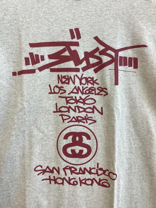 stussy（ステューシー）stussy (ステューシー) プリントTシャツ ベージュ サイズ:SIZE Mの古着・服飾アイテム
