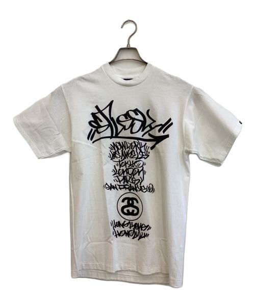 stussy（ステューシー）stussy (ステューシー) プリントTシャツ ホワイト サイズ:SIZE Mの古着・服飾アイテム