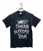 SUPREME×stussyシュプリーム×ステューシー）の古着「プリントTシャツ WORLD FAMOUS」｜ブラック