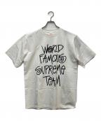 SUPREME×stussyシュプリーム×ステューシー）の古着「プリントTシャツ WORLD FAMOUS」｜ホワイト