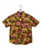 stussyステューシー）の古着「アロハデザイン半袖シャツ」｜ブラウン