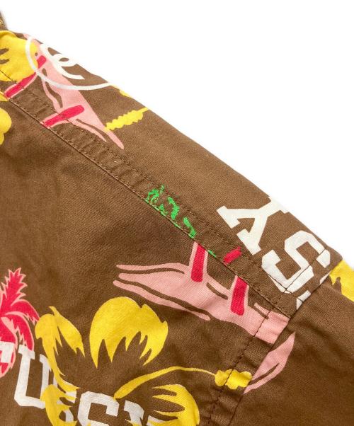 stussy（ステューシー）stussy (ステューシー) アロハデザイン半袖シャツ ブラウン サイズ:MEDIUMの古着・服飾アイテム