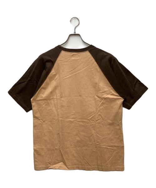 stussy（ステューシー）stussy (ステューシー) プリントTシャツ ベージュ×ブラウン サイズ:Lの古着・服飾アイテム