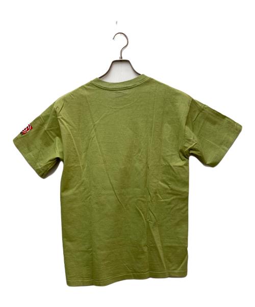 stussy（ステューシー）stussy (ステューシー) プリントTシャツ ロゴキュープグラフィック グリーン サイズ:LARGEの古着・服飾アイテム