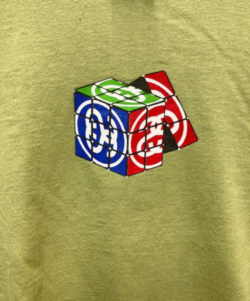 stussy（ステューシー）stussy (ステューシー) プリントTシャツ ロゴキュープグラフィック グリーン サイズ:LARGEの古着・服飾アイテム