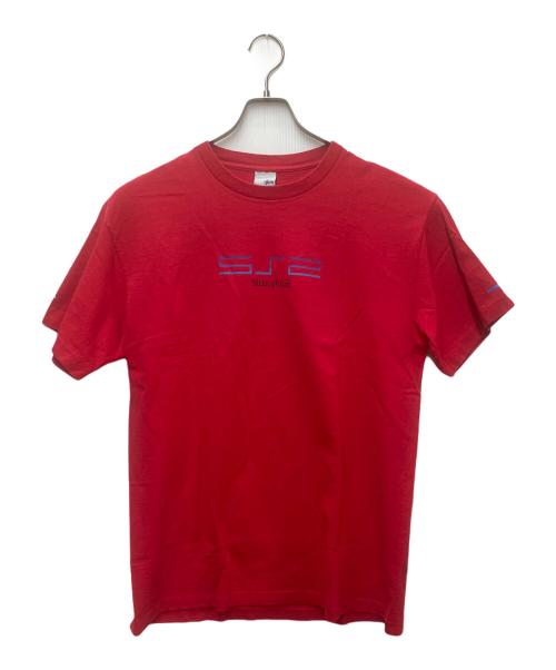 stussy（ステューシー）stussy (ステューシー) プリントTシャツ STUSSY INT.2 レッド サイズ:Largeの古着・服飾アイテム