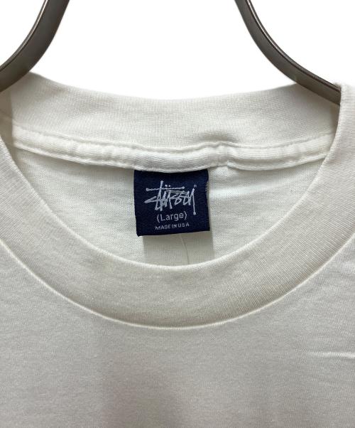 stussy（ステューシー）stussy (ステューシー) プリントTシャツ ネオンスカル ホワイト サイズ:Largeの古着・服飾アイテム