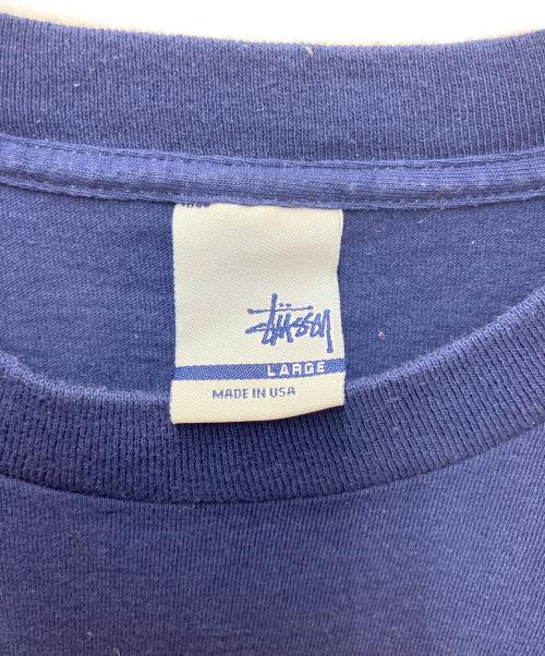 stussy（ステューシー）stussy (ステューシー) プリントTシャツ インベーダーオマージュ ネイビー サイズ:LARGEの古着・服飾アイテム