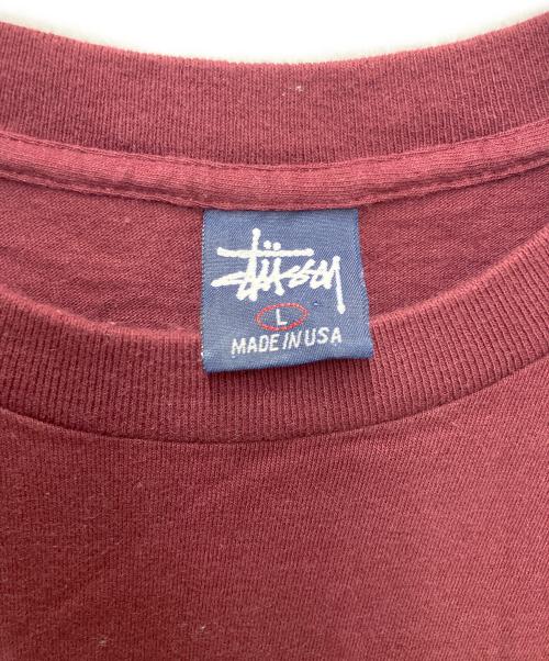 stussy（ステューシー）stussy (ステューシー) プリントTシャツ INTERNATIONAL ボルドー サイズ:Lの古着・服飾アイテム