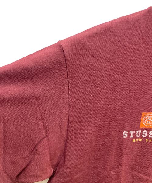 stussy（ステューシー）stussy (ステューシー) プリントTシャツ INTERNATIONAL ボルドー サイズ:Lの古着・服飾アイテム