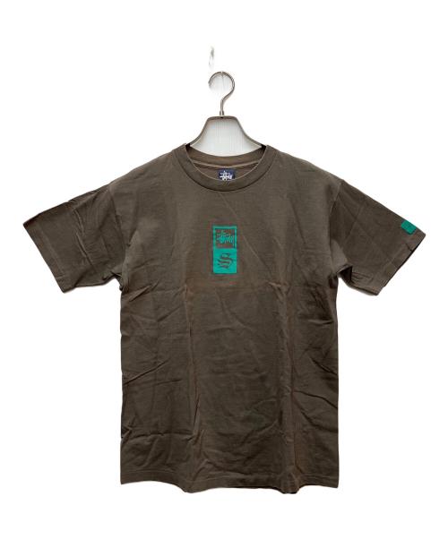 stussy（ステューシー）stussy (ステューシー) プリントTシャツ ボックスロゴ グリーン サイズ:Lの古着・服飾アイテム