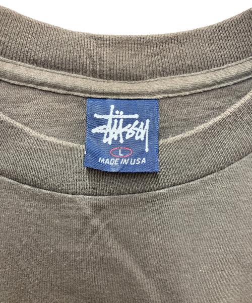 stussy（ステューシー）stussy (ステューシー) プリントTシャツ ボックスロゴ グリーン サイズ:Lの古着・服飾アイテム