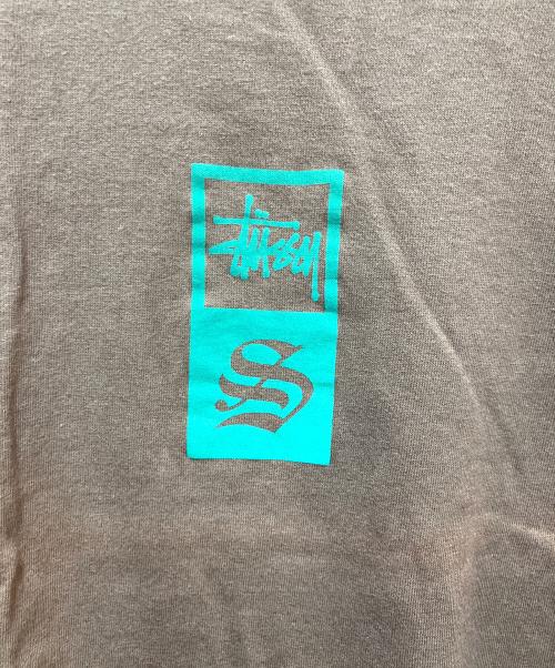 stussy（ステューシー）stussy (ステューシー) プリントTシャツ ボックスロゴ グリーン サイズ:Lの古着・服飾アイテム