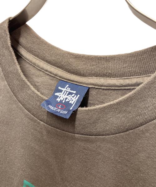 stussy（ステューシー）stussy (ステューシー) プリントTシャツ ボックスロゴ グリーン サイズ:Lの古着・服飾アイテム