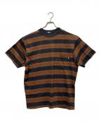 stussyステューシー）の古着「ボーダーTシャツ」｜ブラック×ブラウン