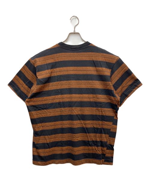 stussy（ステューシー）stussy (ステューシー) ボーダーTシャツ ブラック×ブラウン サイズ:XLの古着・服飾アイテム