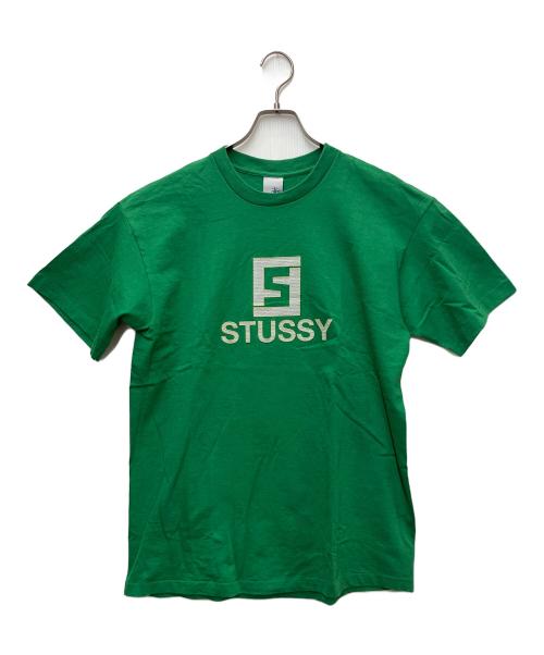 stussy（ステューシー）stussy (ステューシー) プリントTシャツ　Fリンク グリーン サイズ:LARGEの古着・服飾アイテム