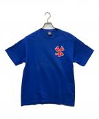 stussyステューシー）の古着「プリントTシャツ ベースボールプリント」｜ブルー