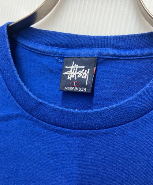 stussy（ステューシー）stussy (ステューシー) プリントTシャツ ベースボールプリント ブルー サイズ:Lの古着・服飾アイテム