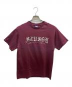 stussyステューシー）の古着「プリントTシャツ」｜ボルドー