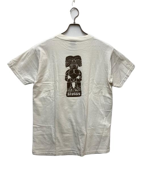 stussy（ステューシー）stussy (ステューシー) プリントTシャツ トーテムポール ホワイト サイズ:Lの古着・服飾アイテム