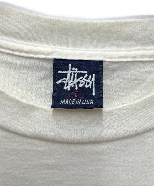 stussy（ステューシー）stussy (ステューシー) プリントTシャツ トーテムポール ホワイト サイズ:Lの古着・服飾アイテム