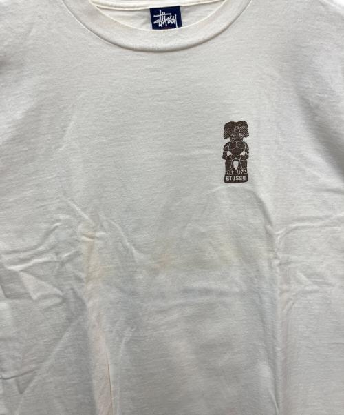 stussy（ステューシー）stussy (ステューシー) プリントTシャツ トーテムポール ホワイト サイズ:Lの古着・服飾アイテム