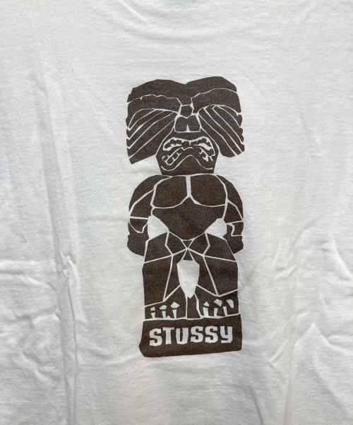 stussy（ステューシー）stussy (ステューシー) プリントTシャツ トーテムポール ホワイト サイズ:Lの古着・服飾アイテム