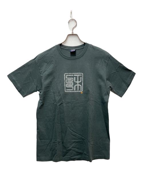 stussy（ステューシー）stussy (ステューシー) プリントTシャツ スタンプデザイン グレー サイズ:Lの古着・服飾アイテム