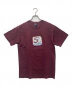 stussyステューシー）の古着「プリントTシャツ ボックスロゴ」｜ボルドー