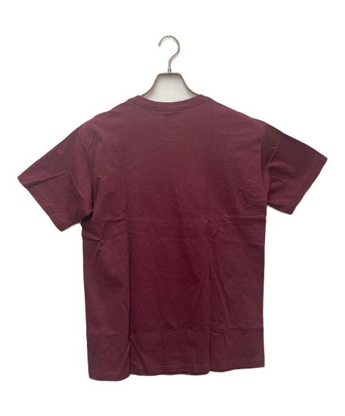stussy（ステューシー）stussy (ステューシー) プリントTシャツ ボックスロゴ ボルドー サイズ:Lの古着・服飾アイテム