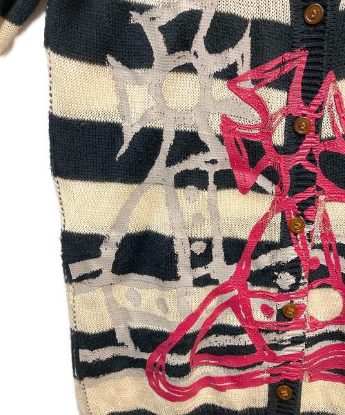 Vivienne Westwood RED LABEL（ヴィヴィアンウエストウッドレッドレーベル）Vivienne Westwood RED LABEL (ヴィヴィアンウエストウッドレッドレーベル) オーブプリントロングカーディガン アイボリー×ブラック サイズ:2の古着・服飾アイテム