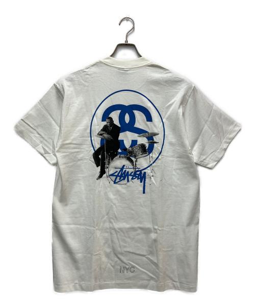 stussy（ステューシー）stussy (ステューシー) プリントTシャツ ホワイト サイズ:Lの古着・服飾アイテム