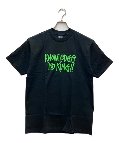 stussy（ステューシー）stussy (ステューシー) プリントTシャツ ブラック×グリーン サイズ:Mediumの古着・服飾アイテム