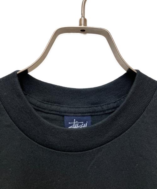 stussy（ステューシー）stussy (ステューシー) プリントTシャツ ブラック×ピンク サイズ:MEDIUMの古着・服飾アイテム