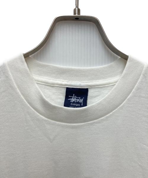 stussy（ステューシー）stussy (ステューシー) プリントTシャツ ホワイト サイズ:Lの古着・服飾アイテム