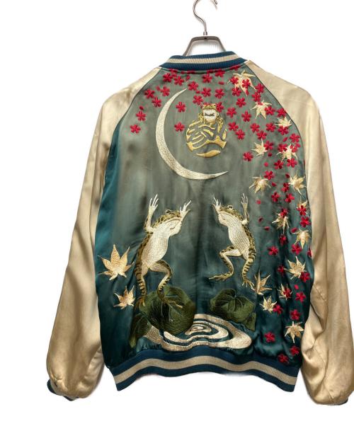 参丸一（サンマルイチ）参丸一 (サンマルイチ) スカジャン グレー×グリーン サイズ:XLの古着・服飾アイテム