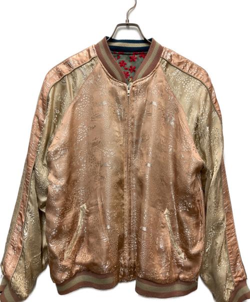 参丸一（サンマルイチ）参丸一 (サンマルイチ) スカジャン グレー×グリーン サイズ:XLの古着・服飾アイテム