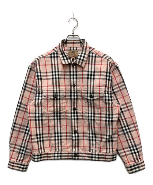 BURBERRY（バーバリー）BURBERRY (バーバリー) SUPREME (シュプリーム) DENIM TRUCKER JACKET ピンク サイズ:Mの古着・服飾アイテム