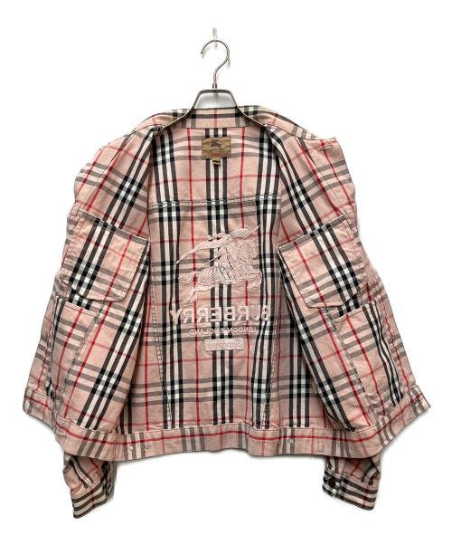 BURBERRY（バーバリー）BURBERRY (バーバリー) SUPREME (シュプリーム) DENIM TRUCKER JACKET ピンク サイズ:Mの古着・服飾アイテム