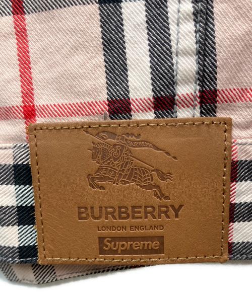 BURBERRY（バーバリー）BURBERRY (バーバリー) SUPREME (シュプリーム) DENIM TRUCKER JACKET ピンク サイズ:Mの古着・服飾アイテム