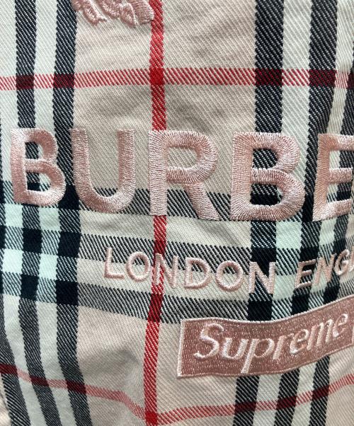 BURBERRY（バーバリー）BURBERRY (バーバリー) SUPREME (シュプリーム) DENIM TRUCKER JACKET ピンク サイズ:Mの古着・服飾アイテム